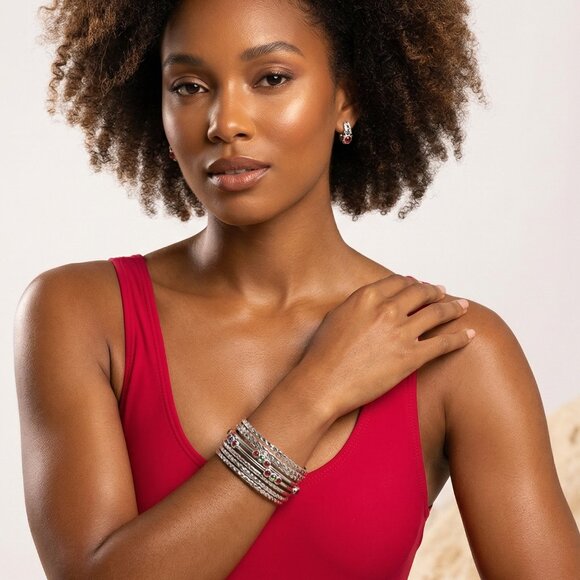 Multi-Layer Rhinestone Bangle Bracelet - Picture 5 of 5